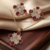 Meera – Gold Red Crystal Mosaic Pendant Set Meera – Gold Red Crystal Mosaic Pendant Set