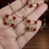 Meera – Gold Red Crystal Mosaic Pendant Set Meera – Gold Red Crystal Mosaic Pendant Set