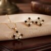 Meera – Gold Red Crystal Mosaic Pendant Set Meera – Gold Red Crystal Mosaic Pendant Set