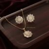 Layla – Gold Clear Crystal Starburst Pendant Set Layla – Gold Clear Crystal Starburst Pendant Set